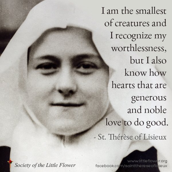 Photo of St. Therese as a novice.