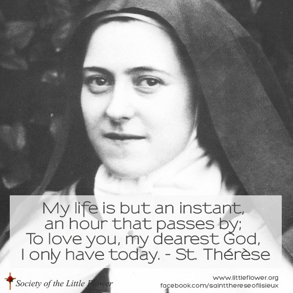 Photo of St. Therese in the garden.