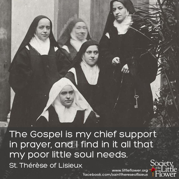 St. Therese in a group shot with her mother superior and two of her sisters.  