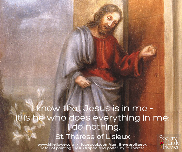 Painting of Jesus, knocking on a door, done by St. Therese of Lisieux.  