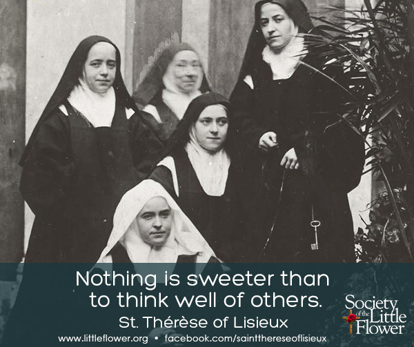 St. Therese in a group shot with her mother superior and her sisters.  