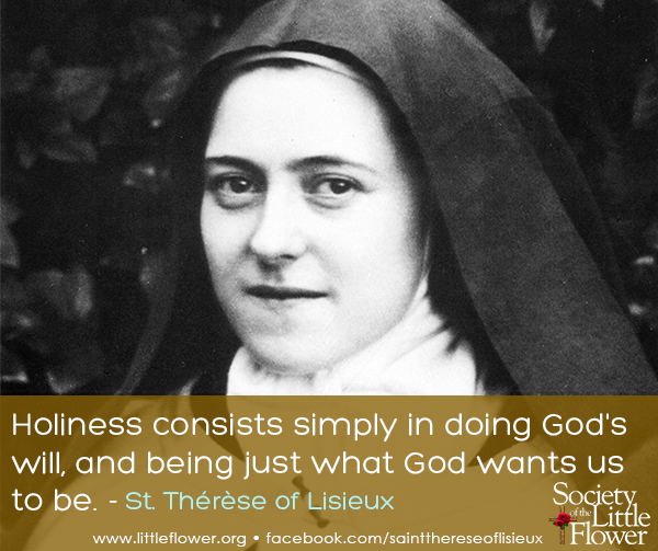 Detail of photo of St. Therese of Lisieux in the garden at the Le Carmel monastery.