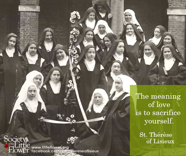 Photo of St. Therese of Lisieux in a group shot at Le Carmel monastery.