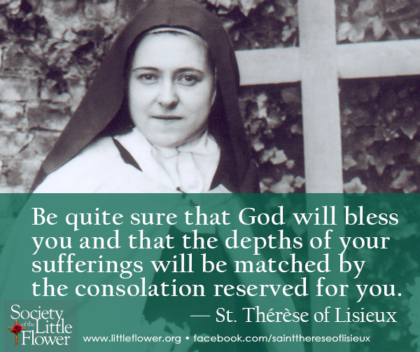 Photo of St. Therese before the Cross.