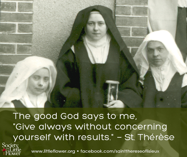 St. Therese, holding an hour glass.