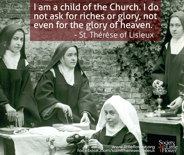 Image of St. Therese and her sisters and cousin, preparing the Eucharist