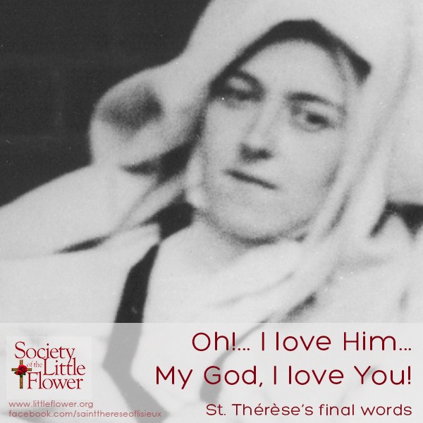 Oh! ... I love him ...My God, I ... love...you! -St. Therese of Lisieux