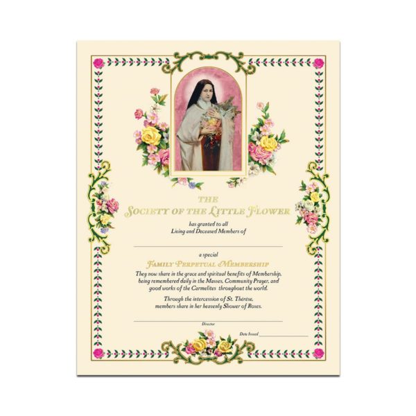 Family Perpetual Mass Enrollment Certificate