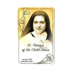 St. Therese Relic Prayer Card