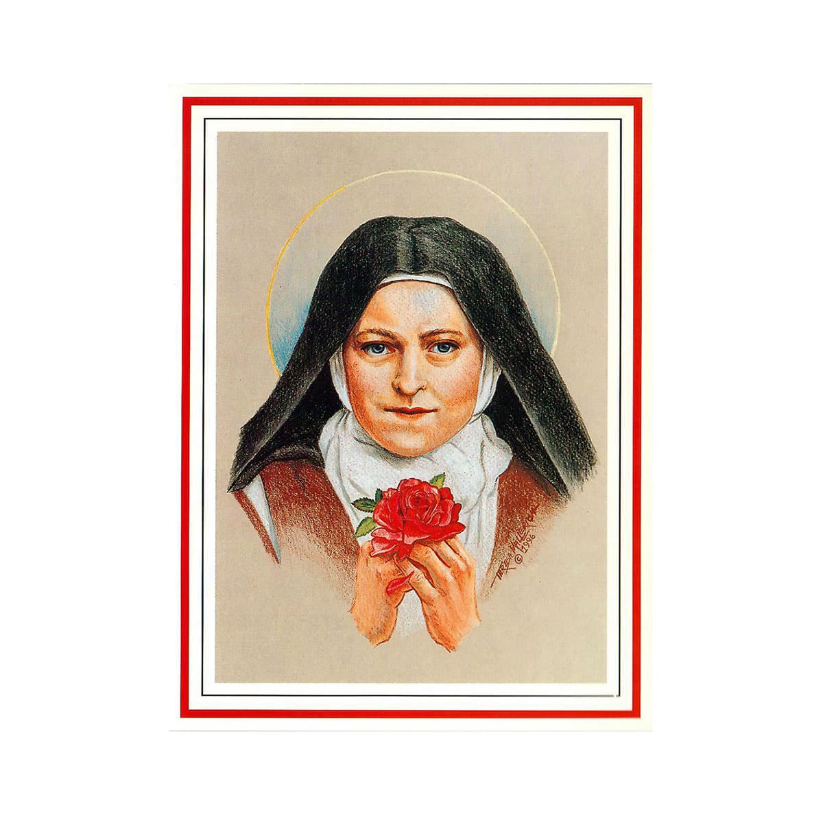 St. Therese Novena Rose Prayer Card in Spanish Society of the Little