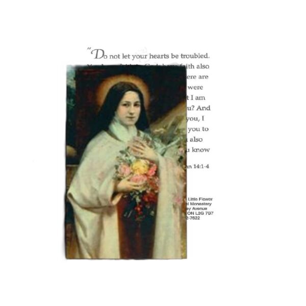 St. Therese Memorial Prayer Card with prayer
