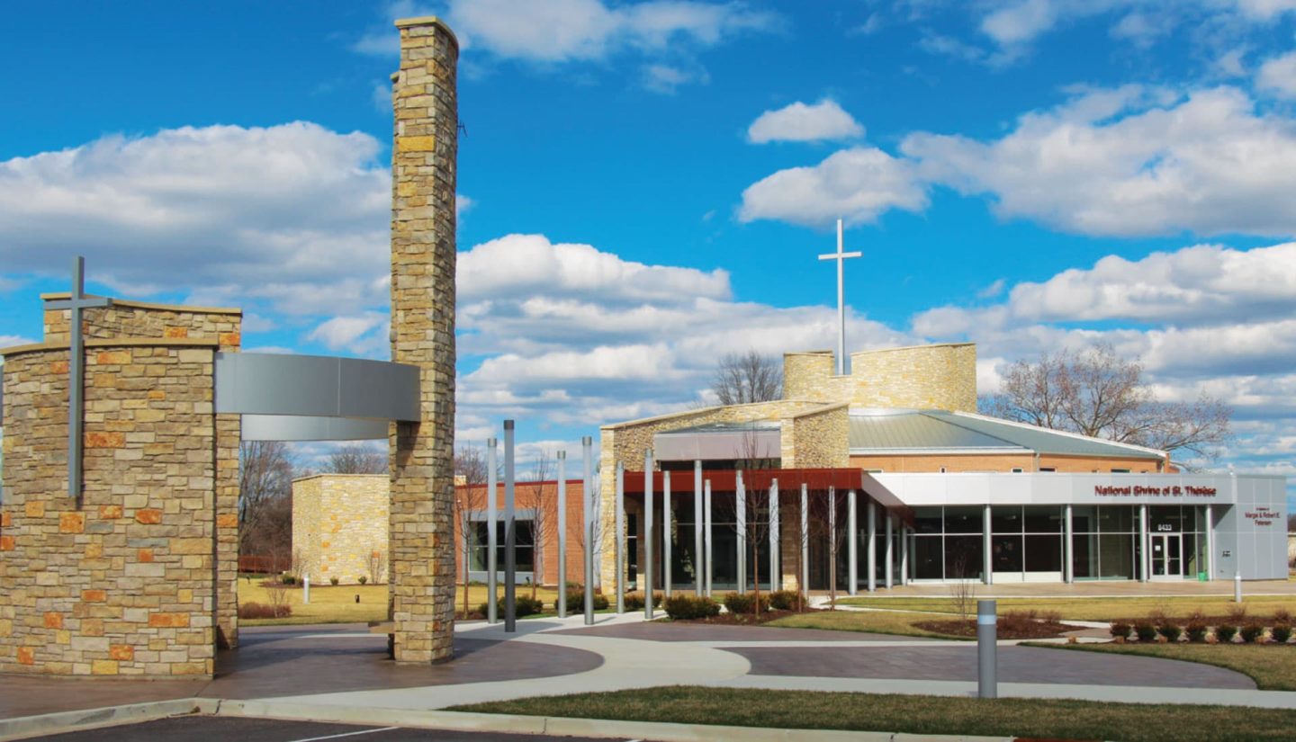 Photo of front of National Shrine of St. Therese