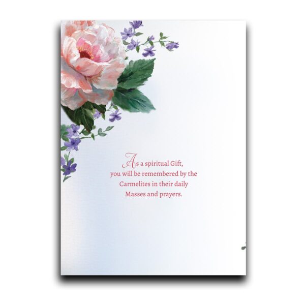 Birthday card with message and flowers