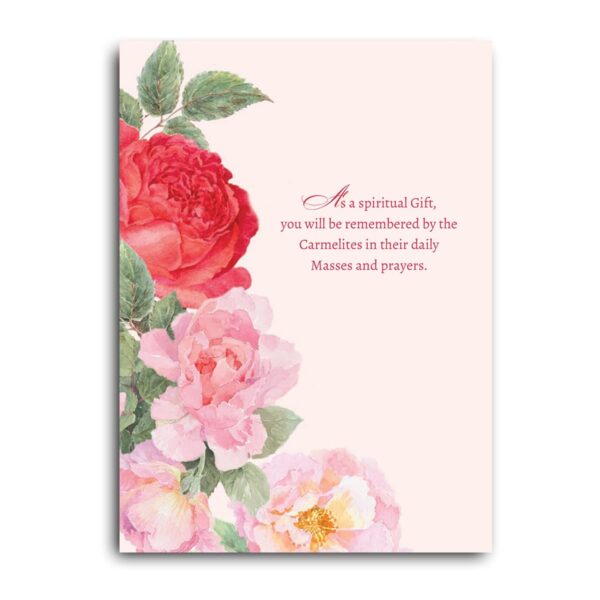 Thinking of you card with message and flowers