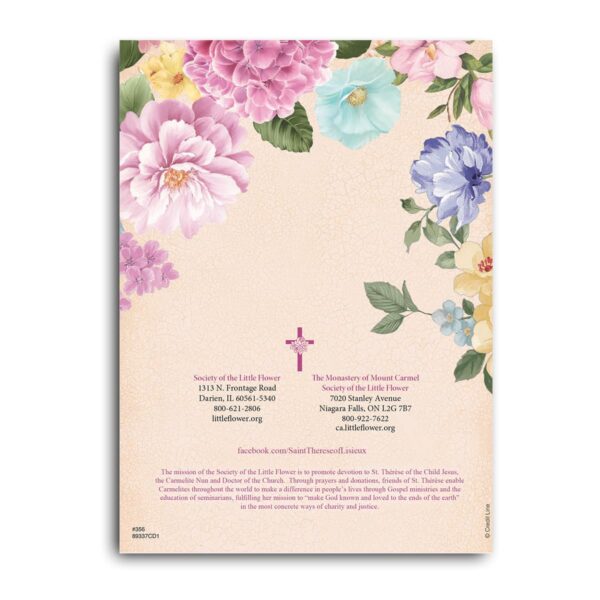 Back of card with flowers