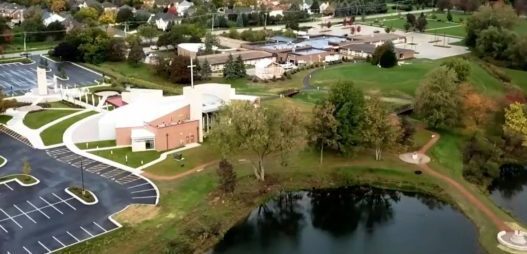 Aerial photo of Carmelite Campus and National Shrine