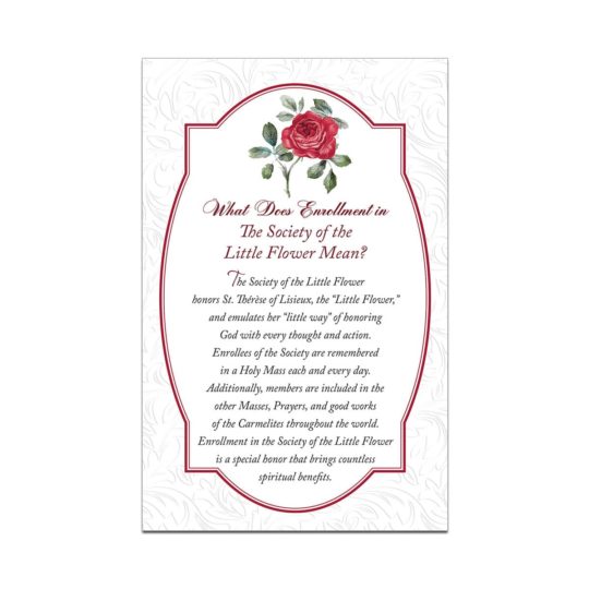 Memorial Mass Card Society of the Little Flower US