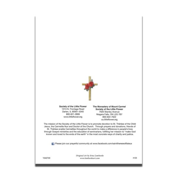 back of Angel Christmas Card