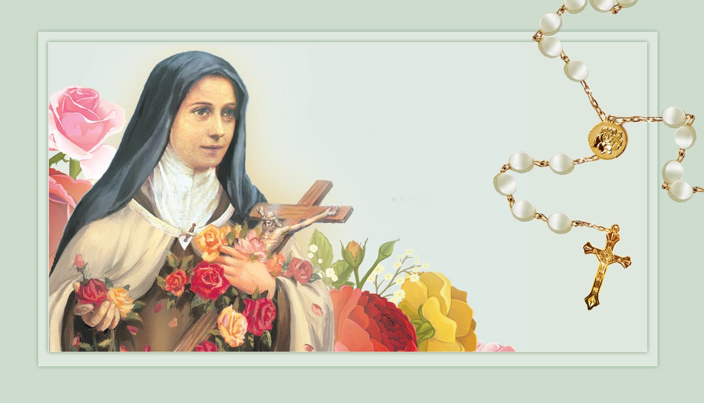 Painting of St. Therese with Rosary