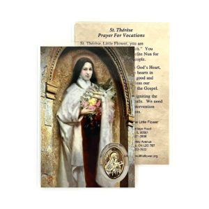 St Therese Vacations Prayer Card with Medal