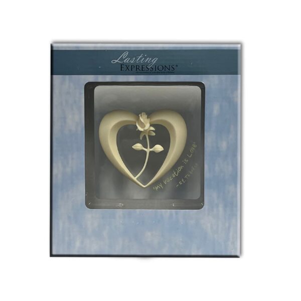 Life Rose Heart Plaque With stand