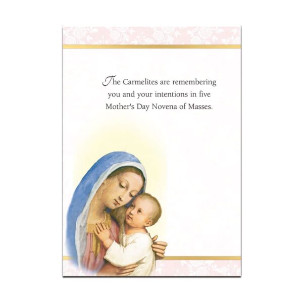 Madonna and child image with writings