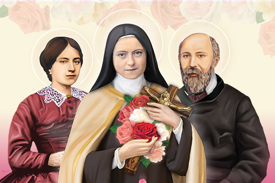 St. Therese with her parents, Sts. Louis and Zelie Martin