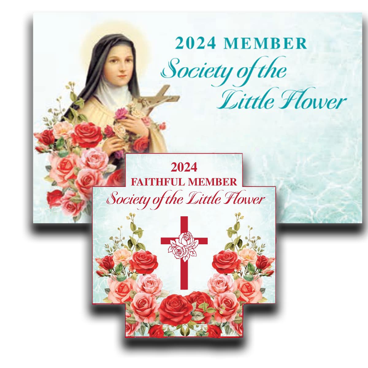 St Therese Member Card and A Cross Shaped Car Member Magnet