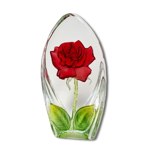 A Standing Reds Rose Glass