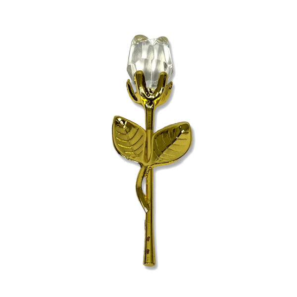 Glass Rose with Gold Stem