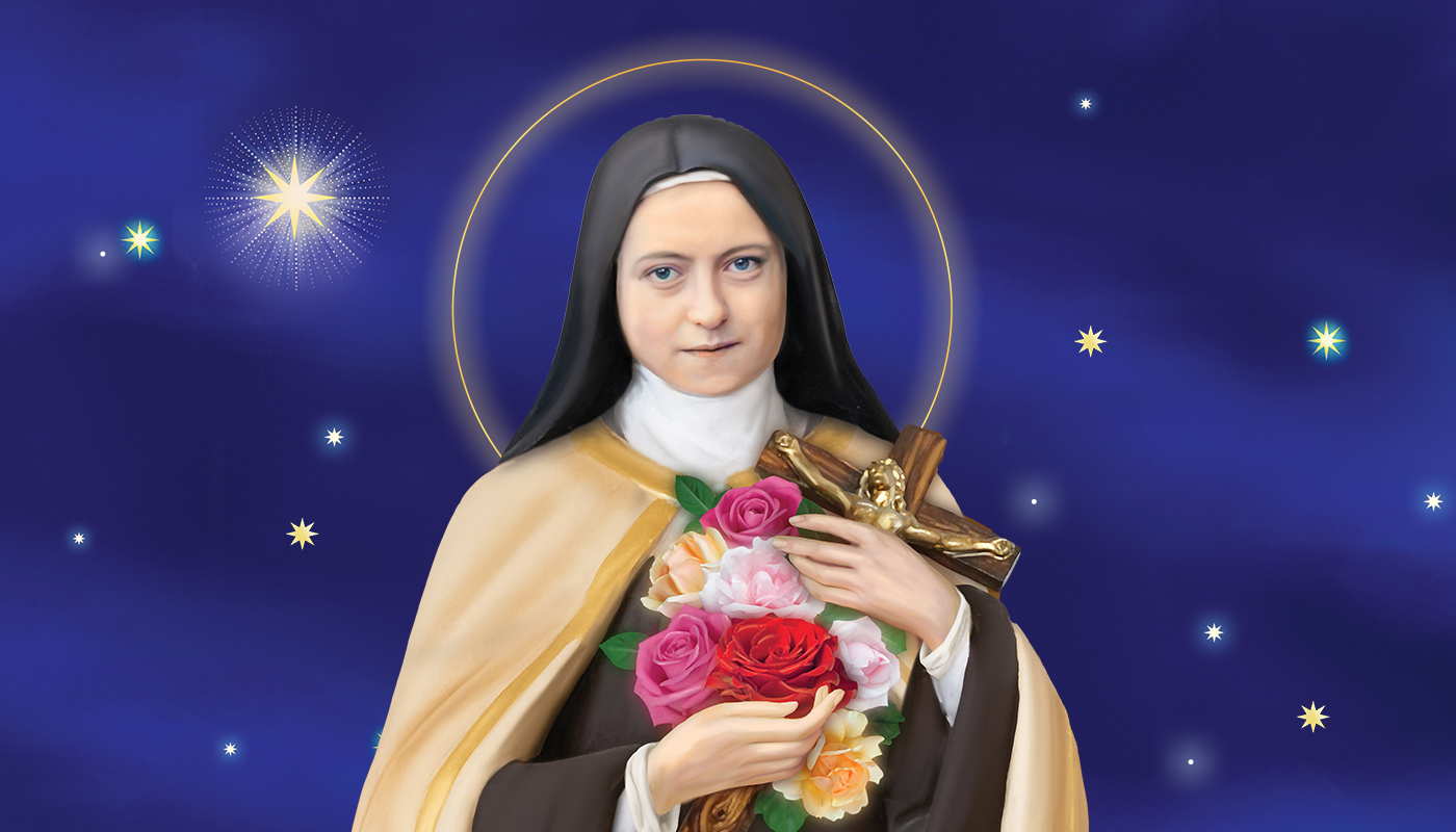 St Therese Image with Blue Background
