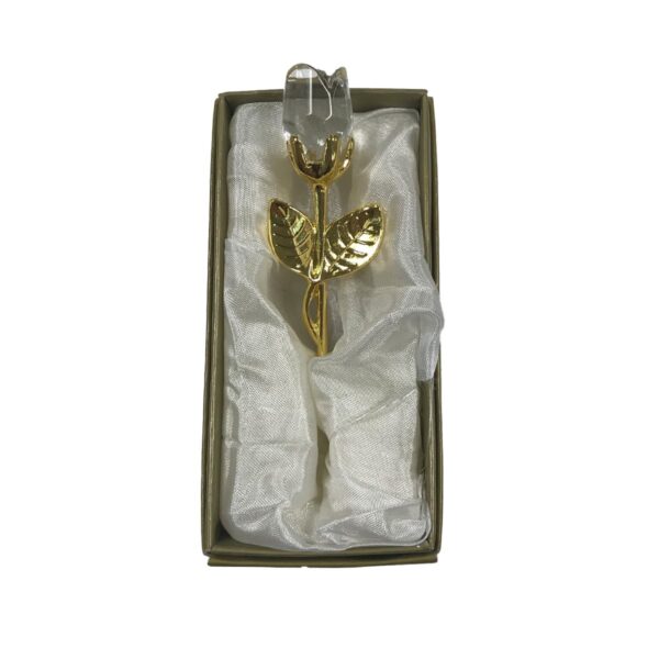 Glass Rose with Gold Stem in a Box