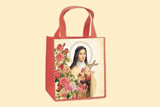 St. Therese Tote Bag with Her image and Flowers