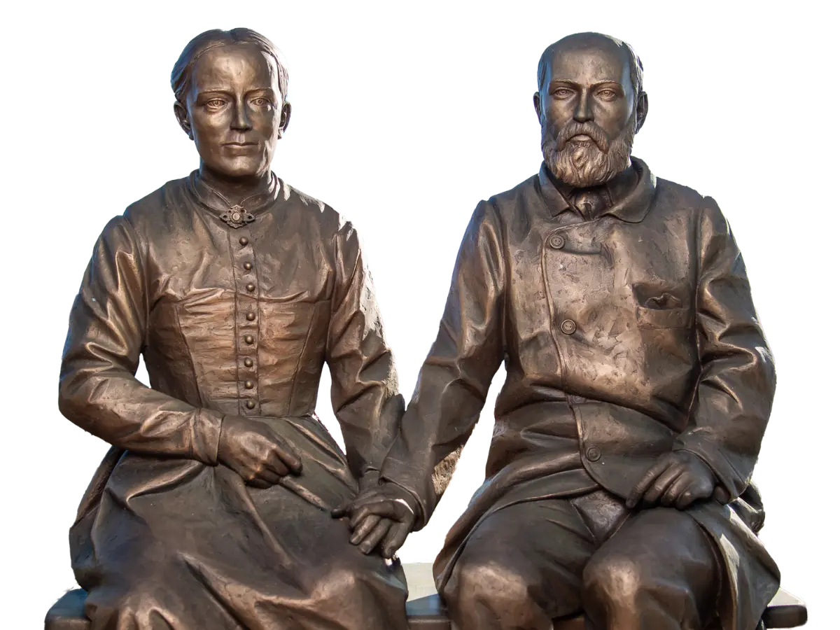 Louis and Zelie Bronze Statue