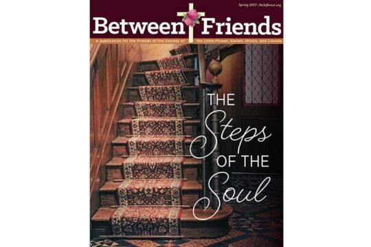 Between Friends Spring 2025 cover image with a staircase