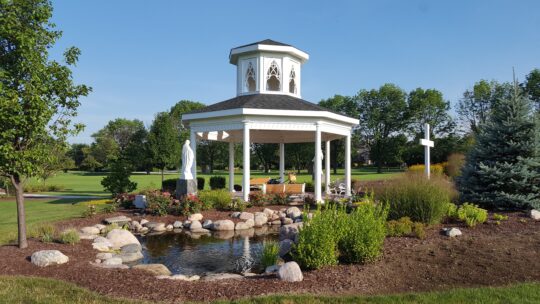 pond and gazebo image from the meditation garden 