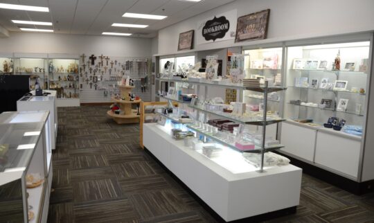 Interior of the Carmelite gift shop 