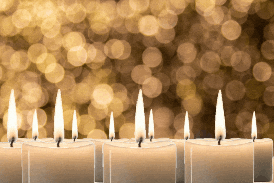 Lit vigil candles