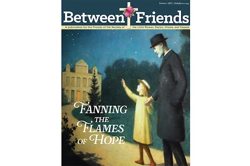 Between Friends Summer 2025 cover image with young Therese and her father