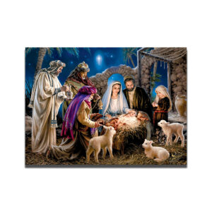 Wise Men Christmas Card Front with nativity scene