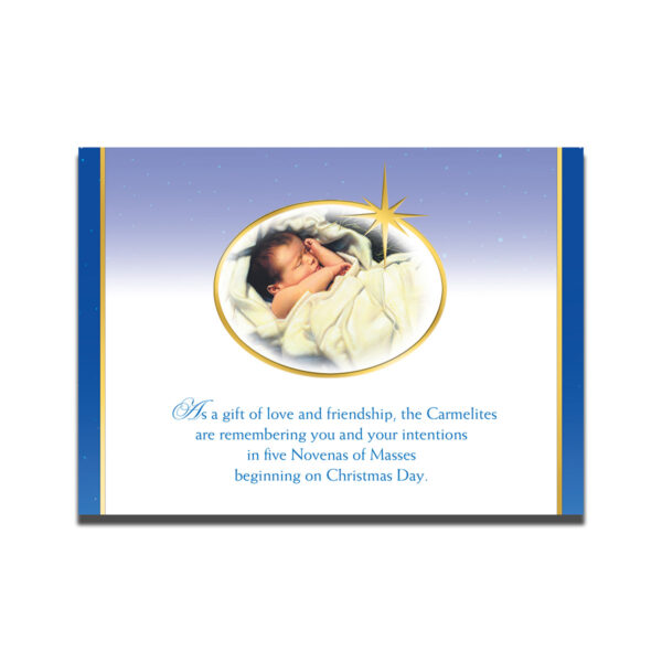 122 Baby Jesus Christmas Card with image of infant Jesus and Christmas message