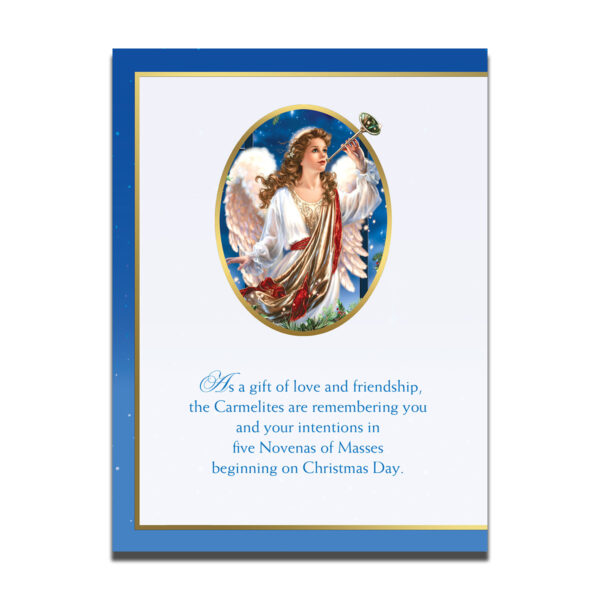 123 Angel Christmas Card with image of angel and Christmas message
