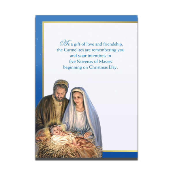 125 Holy Family Christmas card with image of holy family and Christmas Message