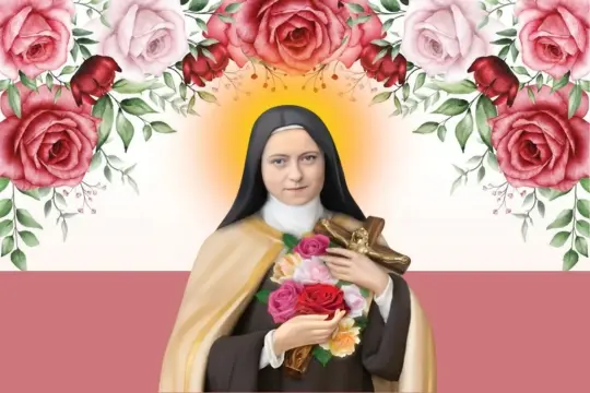 St Therese with roses